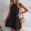 Chic High Neck Summer Dress with Feminine Touches