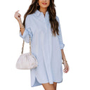 Chic Women's Shirt Dress with Pocket Detail