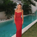 Ladies Lace Cocktail Dress with Long Sleeves