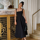 Chic A-Line Maxi Dress with Square Neckline for Women