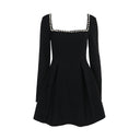 Square Neckline Cocktail Dress with Pearl Accents