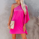 Asymmetrical Cocktail Dress with Chic Shoulder Design