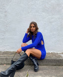 Chic Women's Knit Dress with Cut-Out Accents