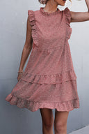 Women's Flowing Summer Dress with Ruffled Hems and Feminine Shape