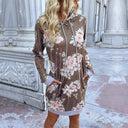 Floral Hooded Dress with Handy Pockets