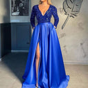 Stunning Sequined V-Neck Evening Dress for Women
