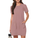 Stylish Women's T-Shirt Dress with Pockets