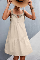Chic Ruffle Summer Dress with Adjustable Waist
