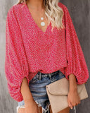 Floral Wide Sleeve Women's Blouse