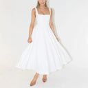 Stylish Women's A-Line Maxi Dress with Square Neck