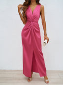 Women's Long Wrap Dress with Flattering Fit
