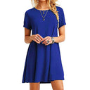 Chic Women's Round Neck Short Sleeve Dress