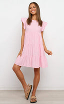 Chic Women's Ruffled Dress with Flattering Fit