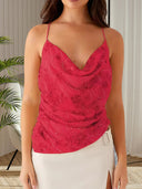 Floral Embroidered Chiffon Women's Top