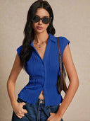 Chic Women's Foldable Blouse Top