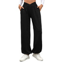 Women's Palazzo Pants with Elastic Waist and Side Pockets