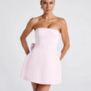 Stylish Off-Shoulder Women's Cocktail Dress with Beaded Hem