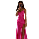 Chic Maxi Dress with High Slit and Draped Design