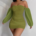 Women's Puff Sleeve Cocktail Dress with Figure-Flattering Fit