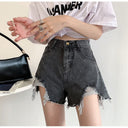 Trendy Destroyed Denim Shorts for Women
