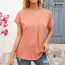 Chic V-Neck Blouse with Pleats and Side Slits