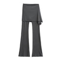 Chic Women's Flared Pants with Unique Asymmetrical Design