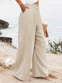 Chic Summer Pleated Wide-Leg Pants