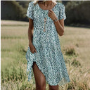 Floral Print Women's Dress with Side Slit