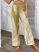 Chic Palazzo Pants with Tropical Palm Design