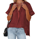 Chic Women's Blouse with Rolled Sleeves