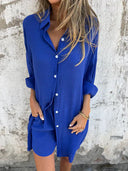 Chic Women's Blouse and Shorts Ensemble