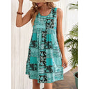 Vibrant Patchwork Linen Dress for Women