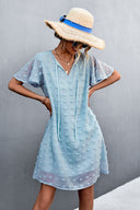 Chic Women's Dress with Puff Sleeves and Ruffle Details