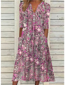 Chic Floral Midi Dress with Hidden Pockets