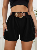 Chic High-Waist Women's Shorts with Stylish Belt