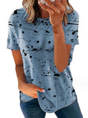 Women's Artistic Short Sleeve Tee with Splash Art