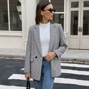 Stylish Women's Checked Oversized Blazer Jacket