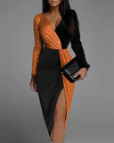 Glittering Deep V-Neck Bodycon Dress for Women