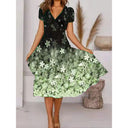 Floral V-Neck A-Line Dress for Women