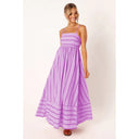 Chic Women's Striped Maxi Dress with Elastic Waist
