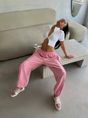 Chic High-Waist Pleated Women's Trousers with Side Pockets