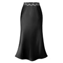 Chic Satin Skirt with Lace Detail