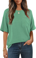 Striped Women's T-Shirt with Pocket Detail