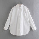 Chic Women's Long Sleeve Blouse in Fine Cotton