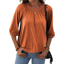 Stylish Women's Blouse with Balloon Sleeves & Stand-Up Collar