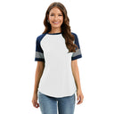 Striped Women's T-Shirt with Contrast Sleeves