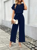 Chic Women's Wide-Leg Jumpsuit with Waist Knot
