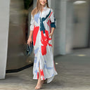 Vibrant Graphic Print Shirt Dress with Pockets