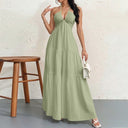 Flowing Maxi Dress with Deep Neckline for Women
