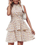 Chic Women's High Collar Tiered Dress